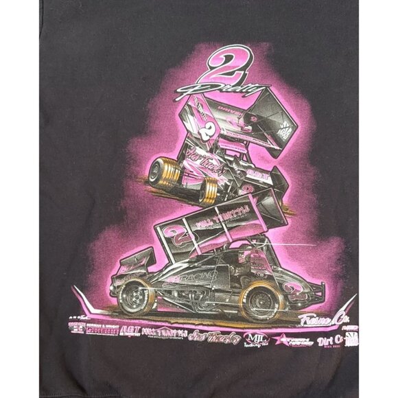 Gildan Premium Cotton Hoodie 2 Pretty Jus Truck'n Front Back Graphic Racing M - Picture 8 of 9